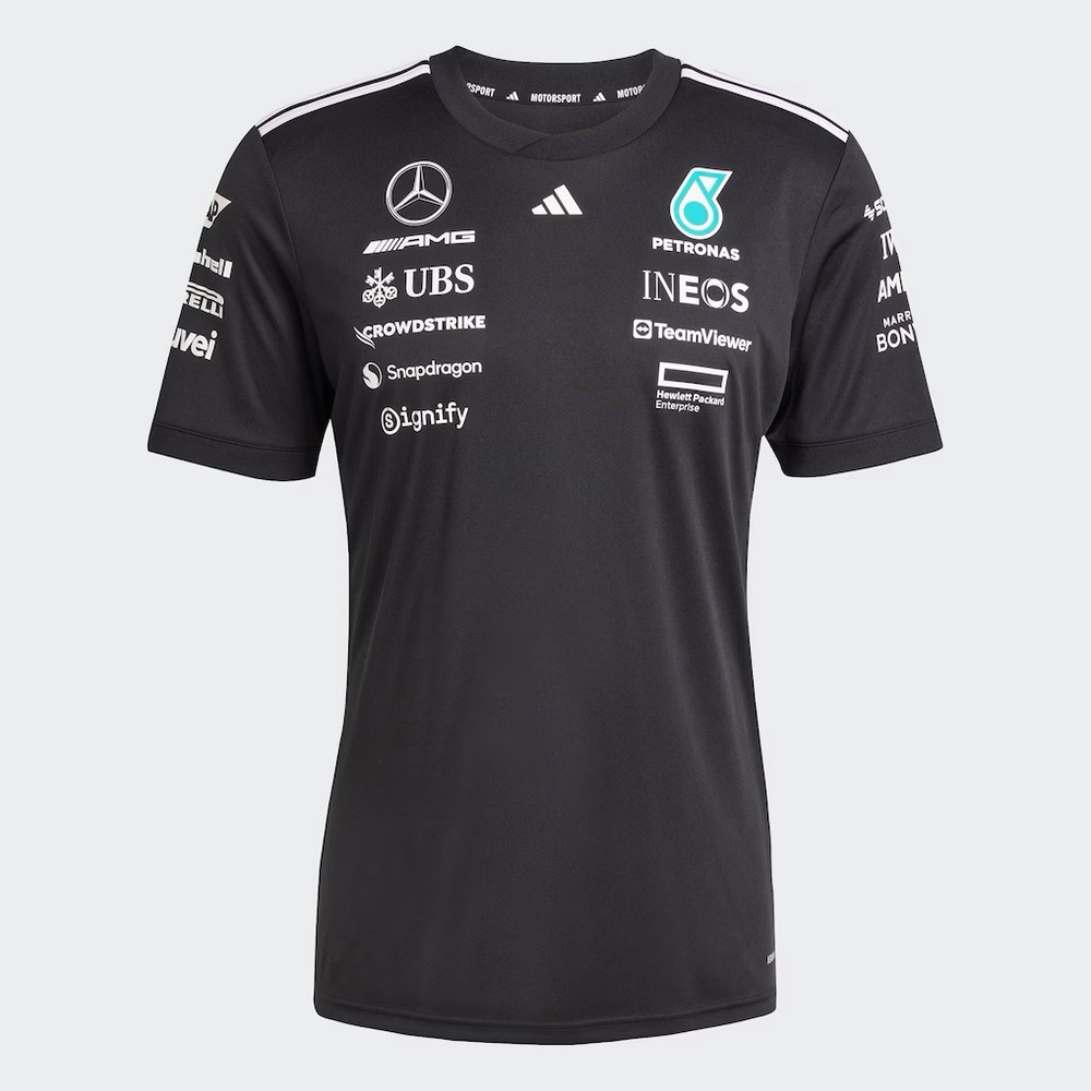 Adidas Black Mercedes-AMG Petronas F1 Team Driver Wear Replica Jersey